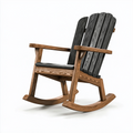 Schaukelstuhl 98 x 72 x 105 cm aus Holz in Braun Schwarz mit gepolstertem Sitz im Landhausstil