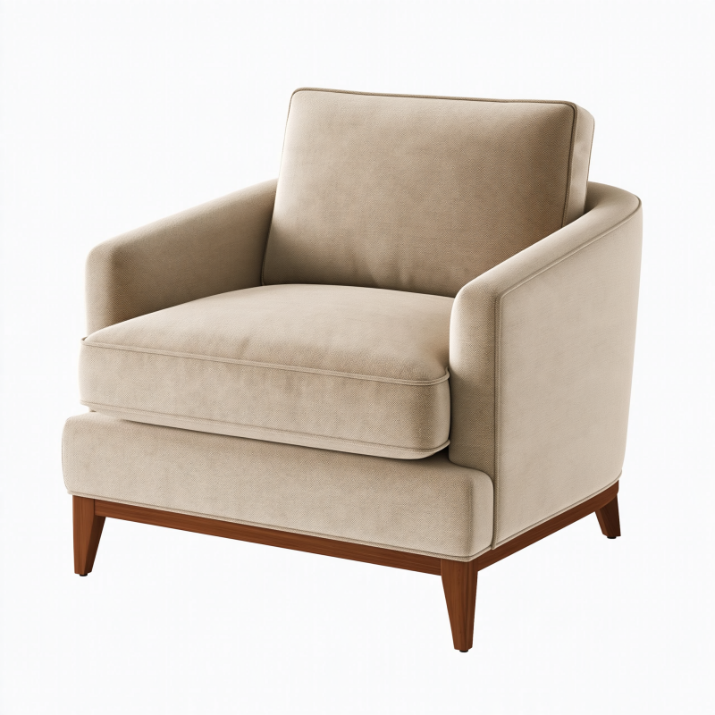 Polstersessel 78 x 82 x 88 cm Beige Textilbezug Holzfüße gepolstert