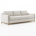 3-Sitzer Sofa 220 x 90 x 85 cm cremefarbener Textilbezug Holzfüße modernes Wohnzimmermöbel