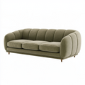 3-Sitzer Sofa 220 x 90 x 82 cm Stoff Olivgrün Wohnzimmer Retro Stil