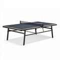 Tischtennistisch 274 x 152 x 76 cm dunkelblau mit Stahlgestell und Netz für Indoor-Spiel