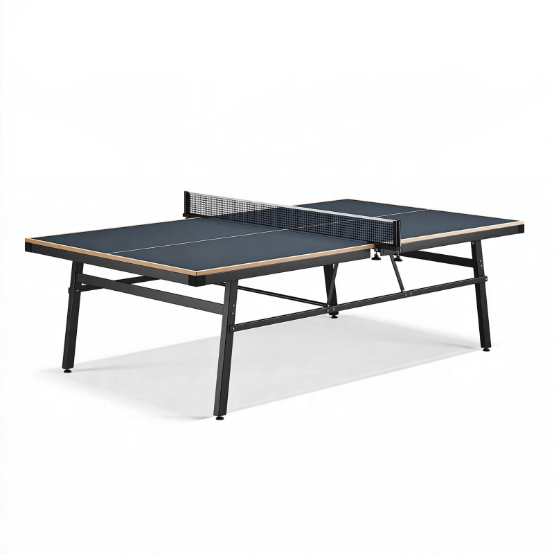 Tischtennistisch 274 x 152 x 76 cm dunkelblau mit Stahlgestell und Netz für Indoor-Spiel