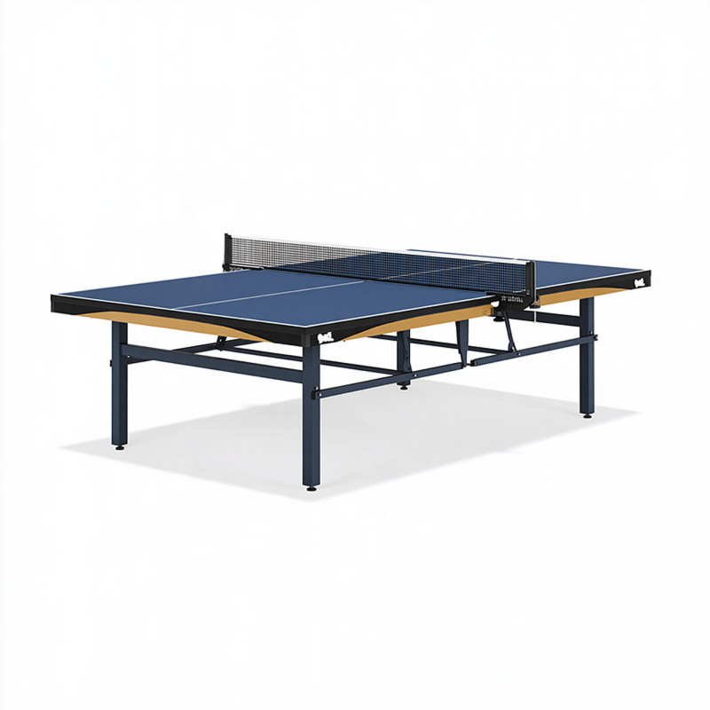 Tischtennisplatte 274 x 152 x 76 cm Stahl Holzwerkstoff Blau klappbar für Indoor-Spiel