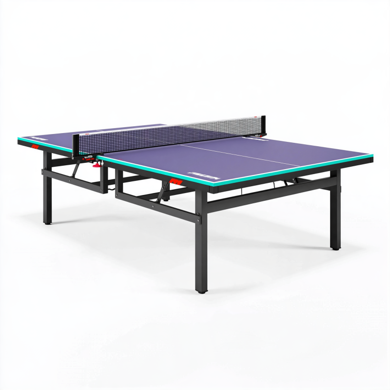 Tischtennisplatte 274 x 152.5 x 76 cm Stahl Violett Türkis Klappbar mit Netz