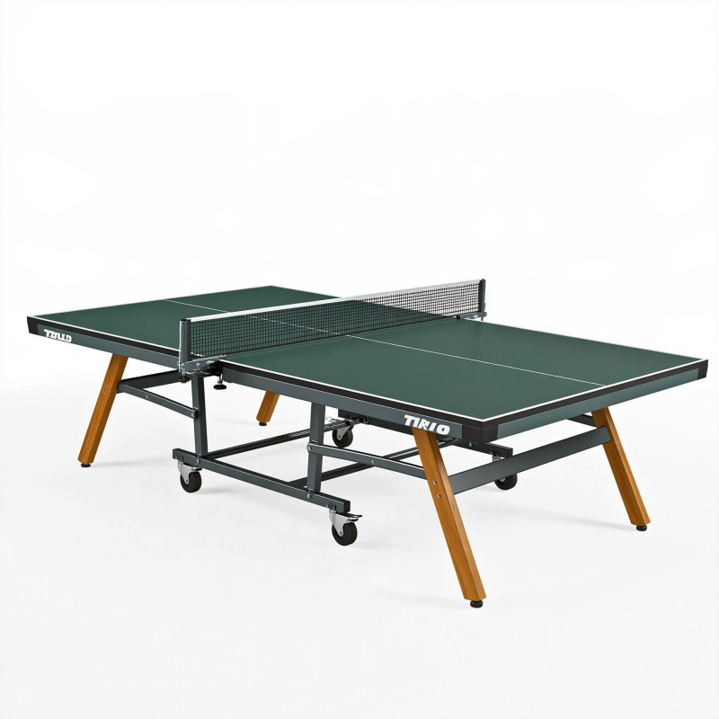 Tischtennisplatte 274 x 152.5 x 76 cm Grün mit Stahlgestell und klappbarer Spielfläche