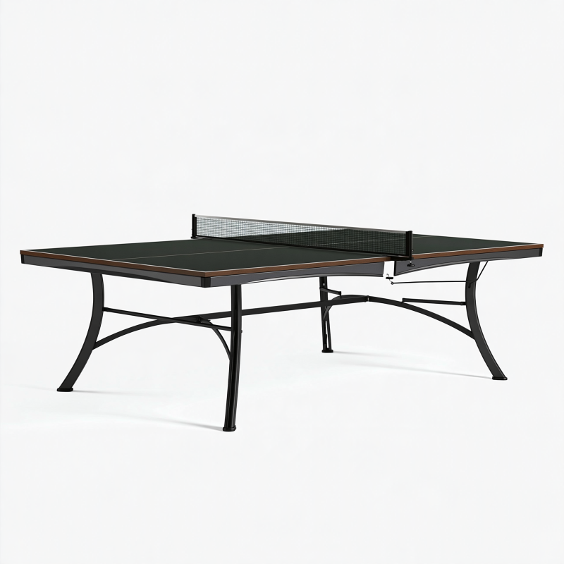 Tischtennistisch 274 x 152.5 x 76 cm aus Metall Schwarz Braun für den Außenbereich
