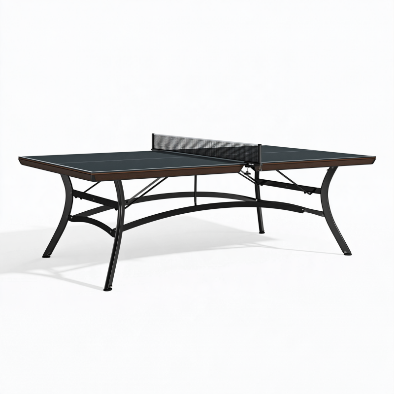 Tischtennisplatte 274 x 152.5 x 76 cm Schwarz Braun Metall klappbar