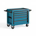 Werkstattwagen 76 x 46 x 97 cm aus Stahl in Blau mit 5 Schubladen und Rollen