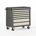 Werkzeugwagen 85 x 46 x 97 cm Stahl Schwarz Cremeweiß mit 7 Schubladen rollbar